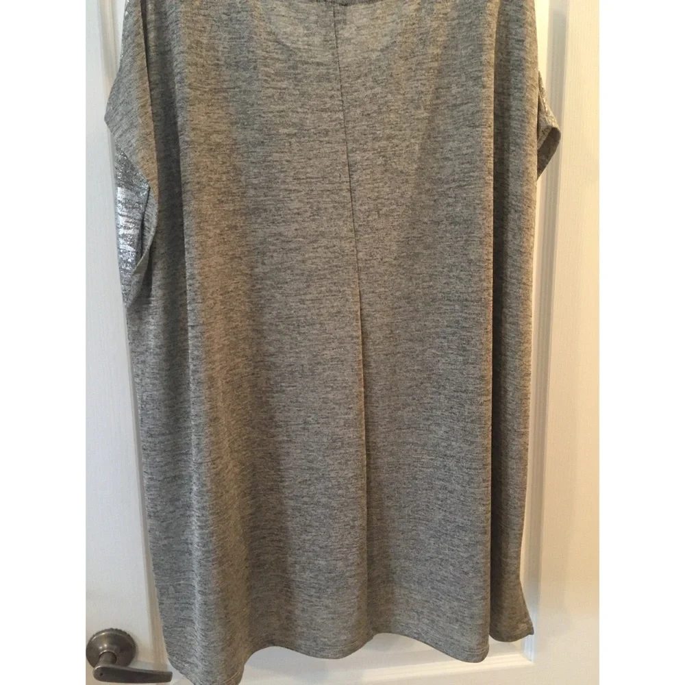 3x Silver & Gray Metallic Tunic Tee - Picture 9 of 9